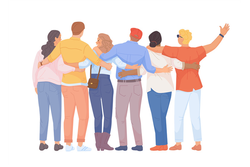 hugging-backs-group-people-hugs-friends-back-view-embrace-diverse-st