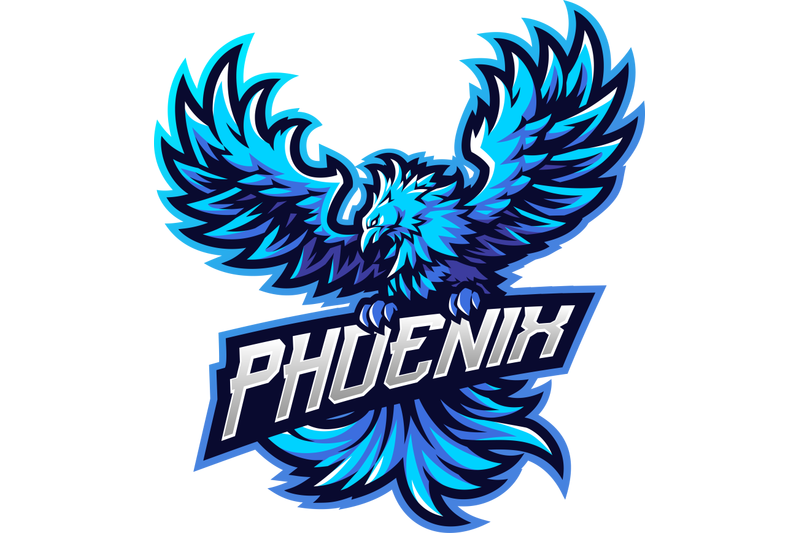 blue-phoenix-esport-mascot-logo-design