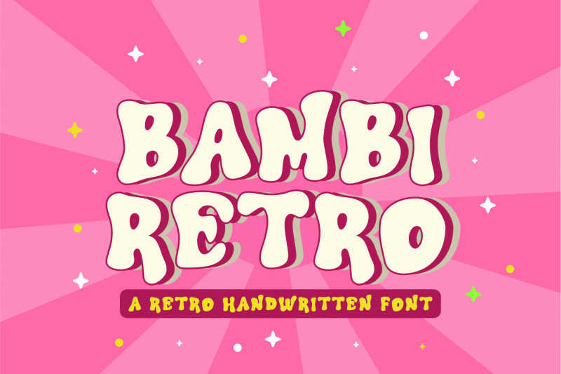 bambi-retro-layered-font-groovy-font-boho-font