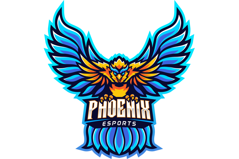 blue-phoenix-esport-mascot-logo-design