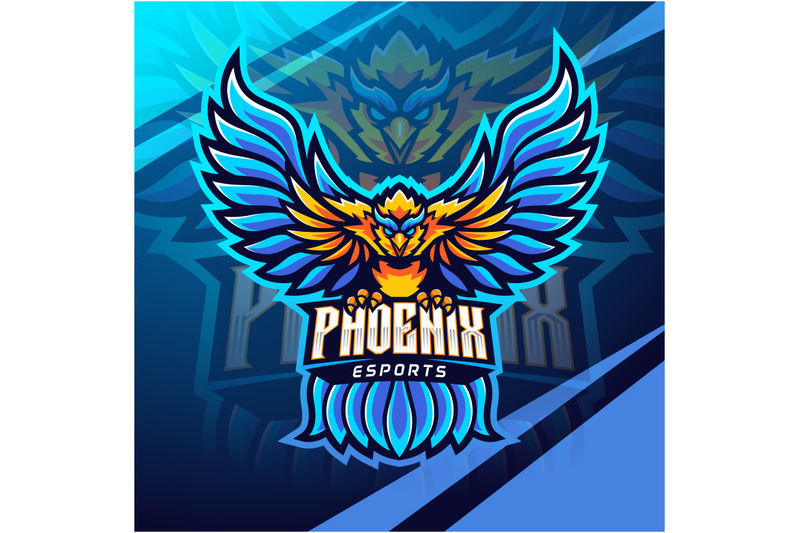 blue-phoenix-esport-mascot-logo-design