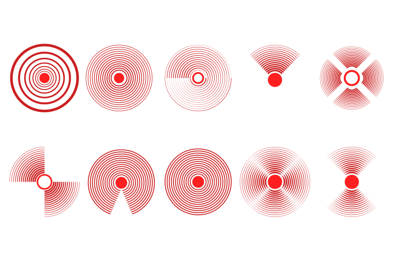 dot-and-point-of-pain-signal-of-suffer-set