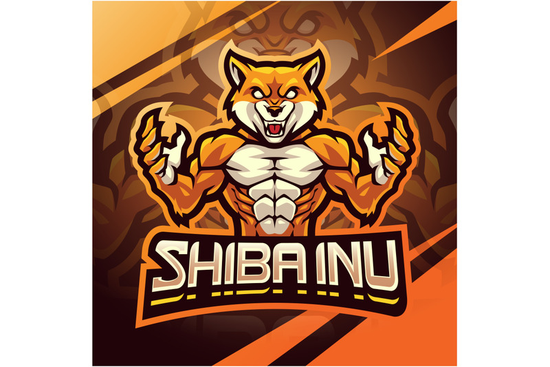 shibainu-fighter-esport-mascot-logo-design