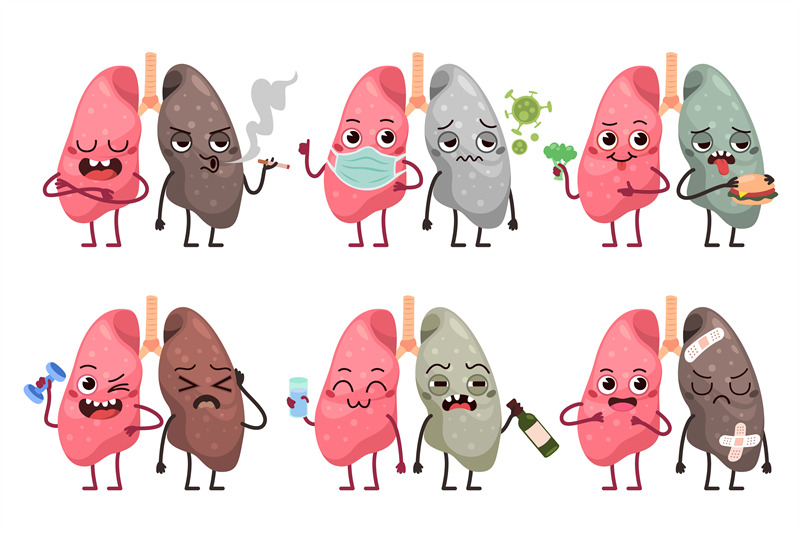 cute-lungs-characters-healthy-and-unhealthy-cartoon-human-organs-masc