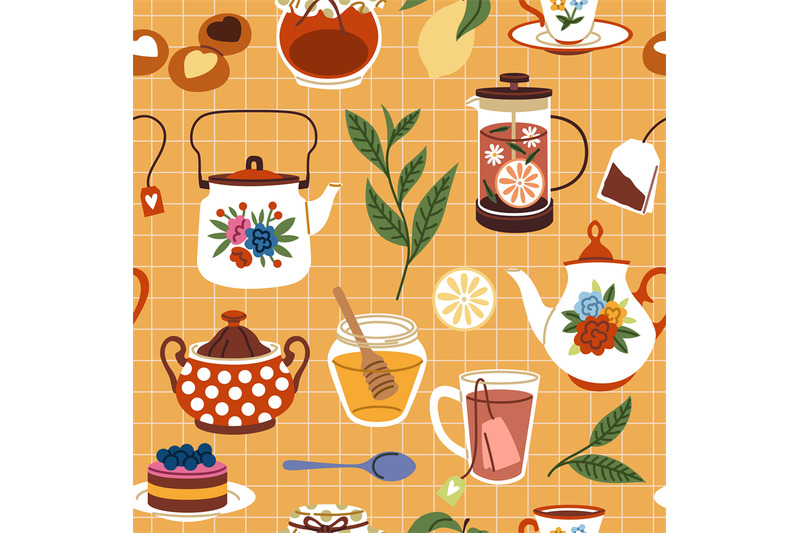 tea-time-seamless-pattern-tasty-breakfast-sweets-and-desserts-with-ho