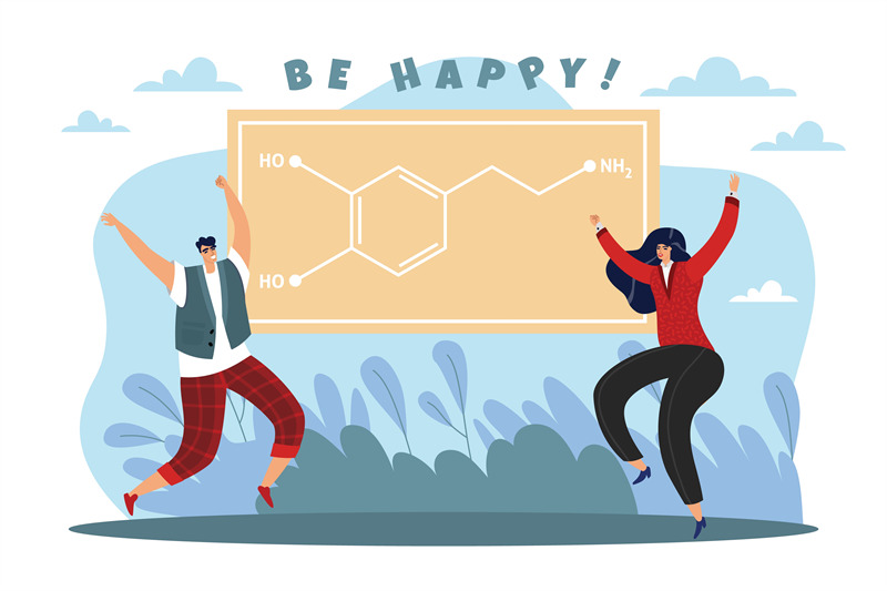 chemical-happiness-organic-formula-sign-for-dopamine-hormone-and-neur