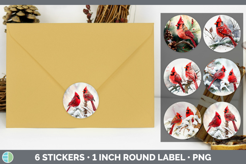 cardinal-christmas-stickers-sticker-1in-round-labels-png