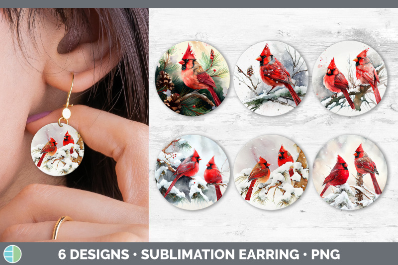 christmas-cardinal-round-earring-sublimation-designs-bundle