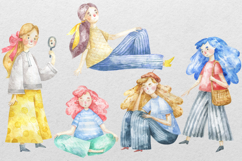 girls-and-women-watercolor-clipart