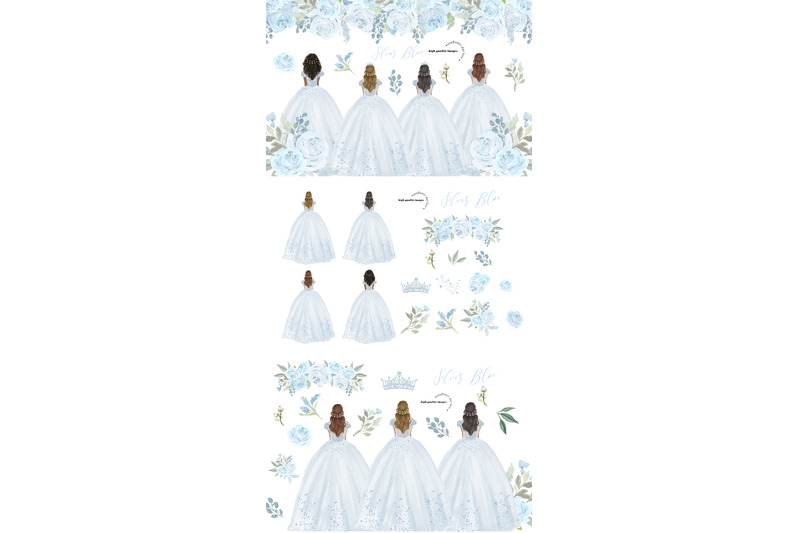 silver-blue-floral-wedding-dresses-clipart-silver-blue-quinceaera