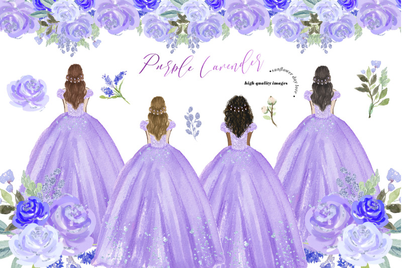 elegant-lavender-purple-princess-dress-clipart-lavender-flowers