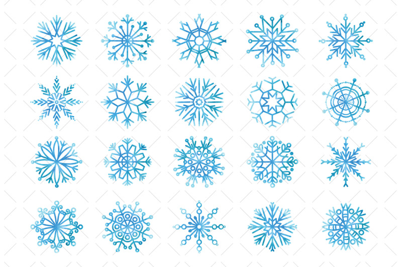 watercolor-blue-snowflakes-snow-png
