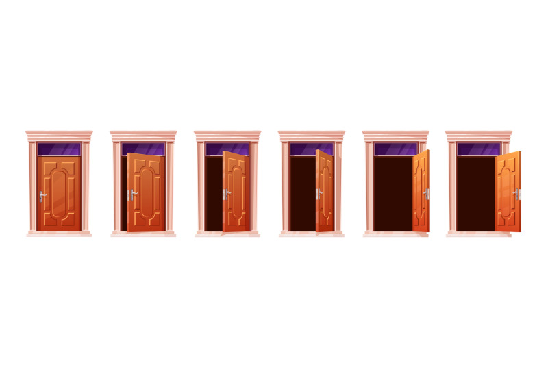 door-animation-cartoon-doors-motion-open-entrance-home-game-wooden-g