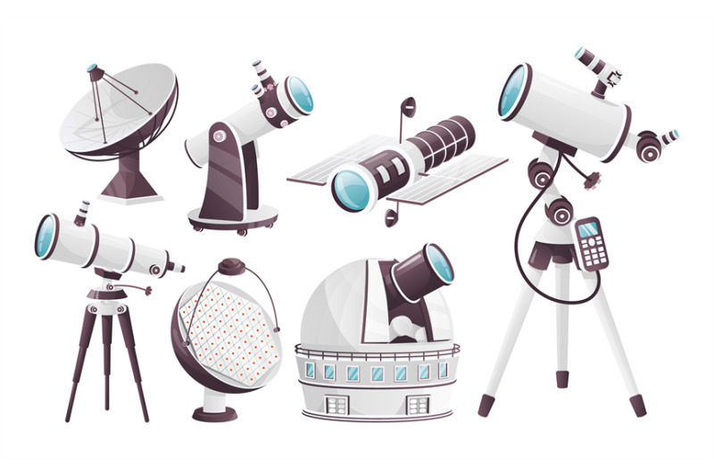 cartoon-observatories-satellite-telescope-astronomical-telescopio-as