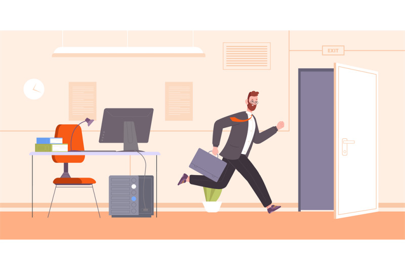 employee-run-away-office-worker-with-suitcase-leaving-work-desk-quick