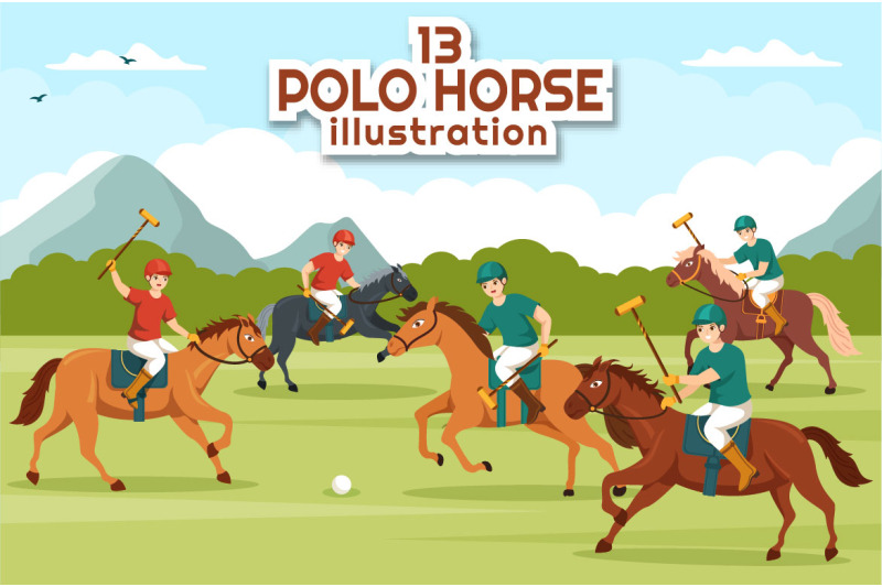 13-polo-horse-sports-player-illustration