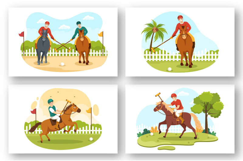 13-polo-horse-sports-player-illustration