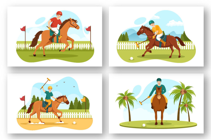 13-polo-horse-sports-player-illustration