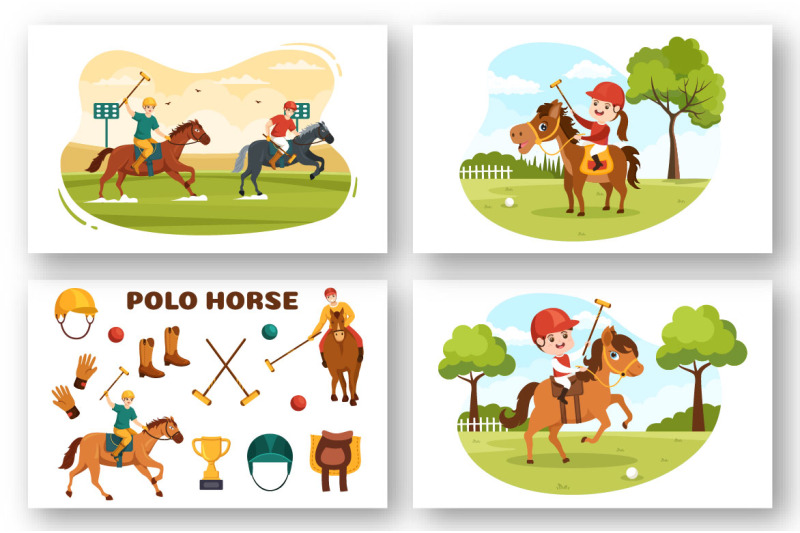 13-polo-horse-sports-player-illustration