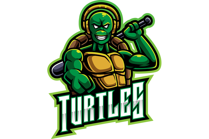 turtle-baseball-esport-mascot-logo-design