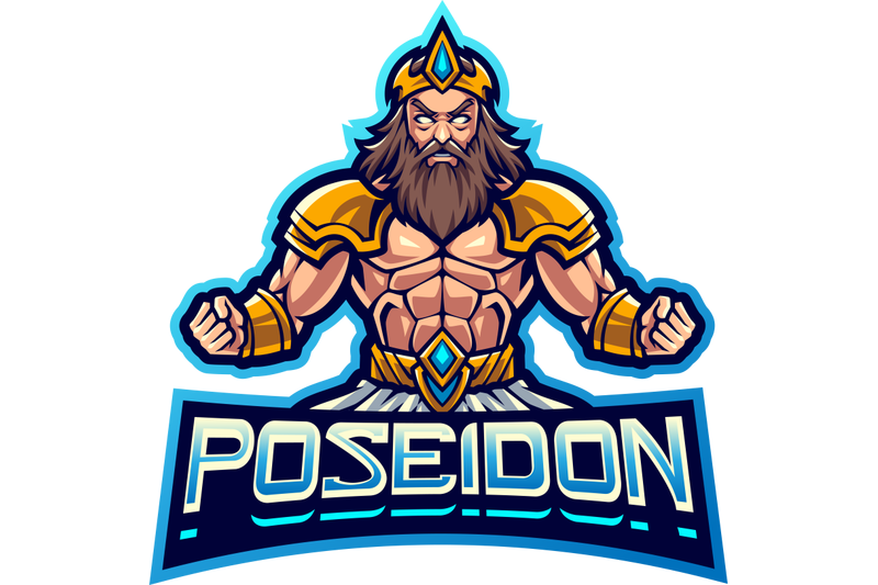 poseidon-esport-mascot-logo-design