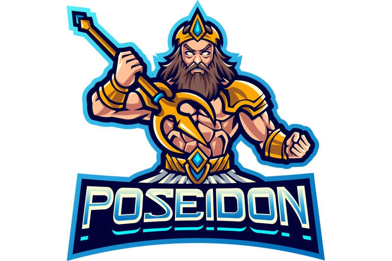 poseidon-esport-mascot-logo-design