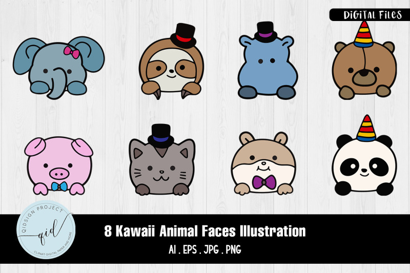 kawaii-animal-faces-illustration-8-variations