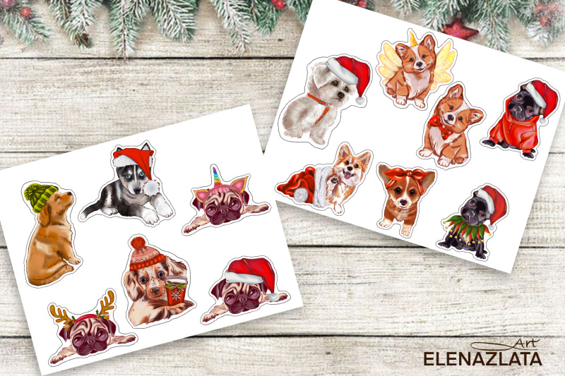 christmas-dog-dog-sticker-bundle