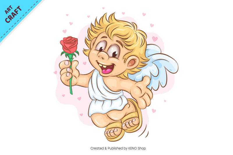 cartoon-cupid-with-rose-clipart