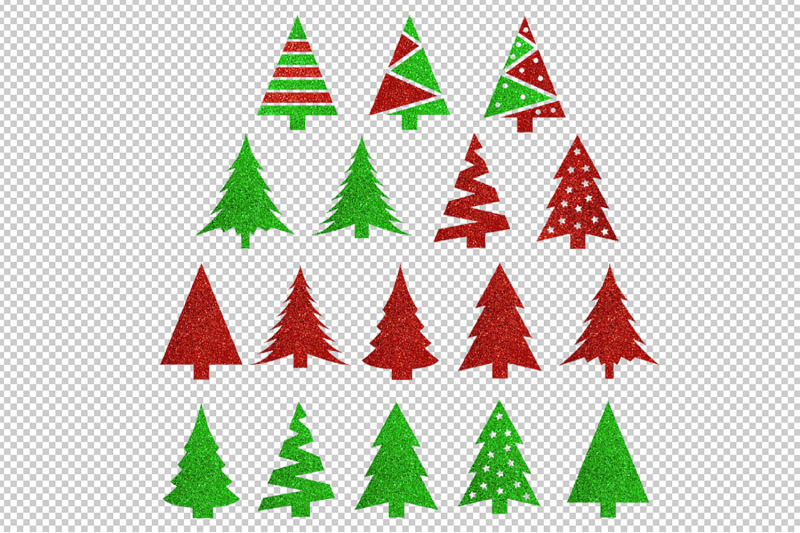 glitter-christmas-tree-clipart-red-amp-green-christmas-trees