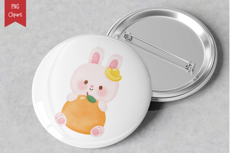 chinese-new-year-rabbit-cute-cartoon-bunny-watercolor-kawaii-clipart