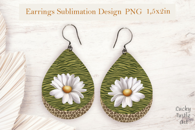 daisy-teardrop-sublimation-earrings-design-png
