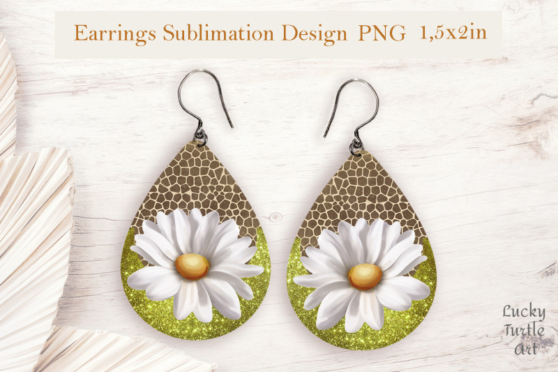 daisy-teardrop-sublimation-earrings-design-png