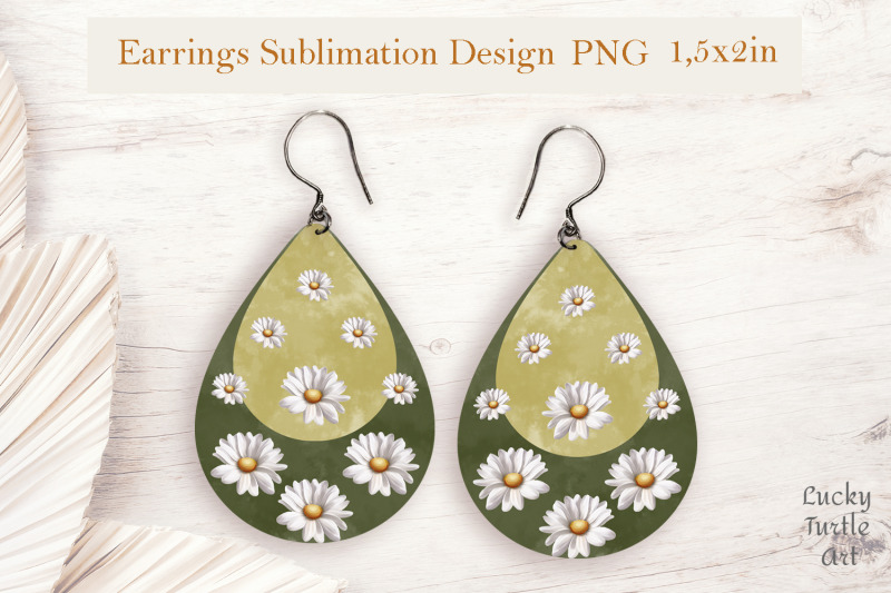 daisies-teardrop-sublimation-earrings-design-bundle