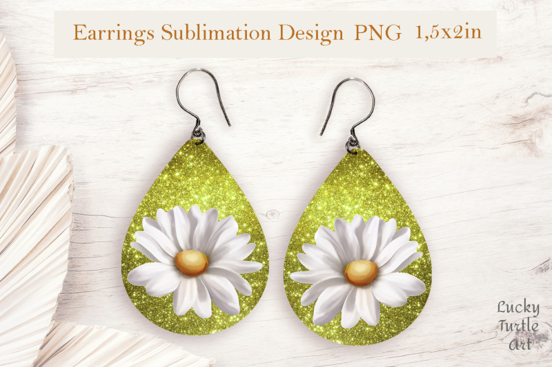 daisies-teardrop-sublimation-earrings-design-bundle