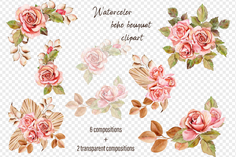 pink-roses-watercolor-flower-clipart