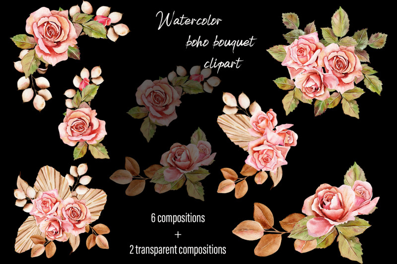 pink-roses-watercolor-flower-clipart