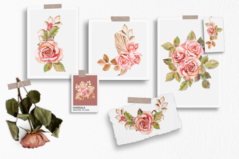 pink-roses-watercolor-flower-clipart