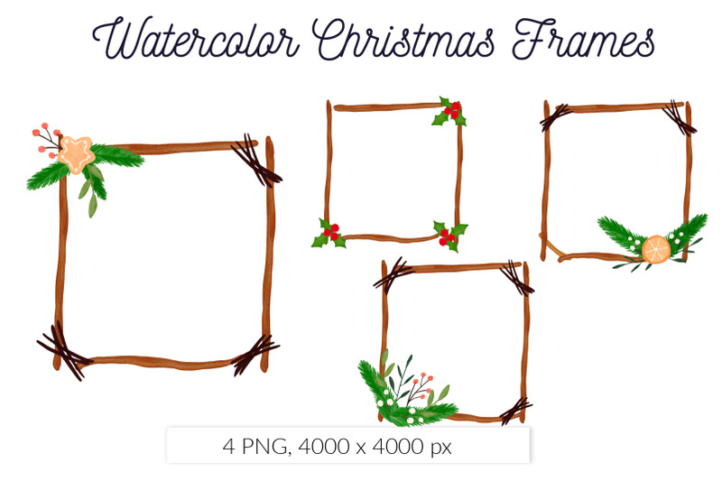 watercolor-christmas-wooden-frame-sublimation