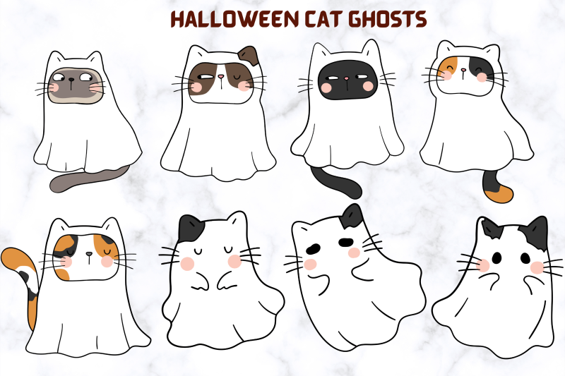 halloween-cute-cat-ghosts
