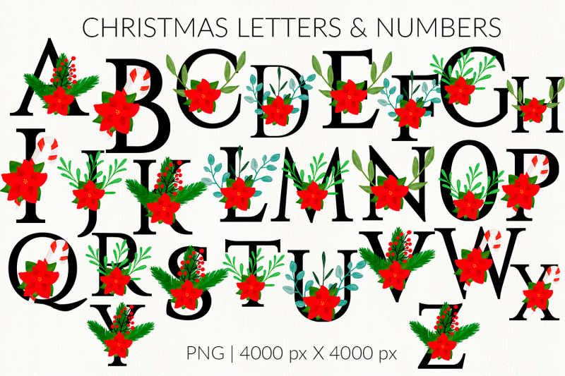 poinsettia-watercolor-christmas-letters-wreath-alphabet