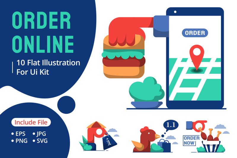 order-online-advertising-flat-illustration