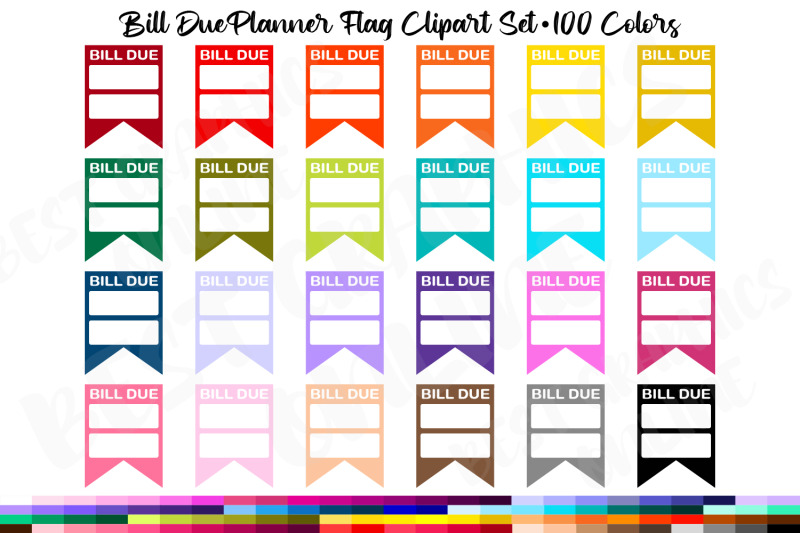 bill-due-payment-planner-flag-clipart-bill-payment-stickers