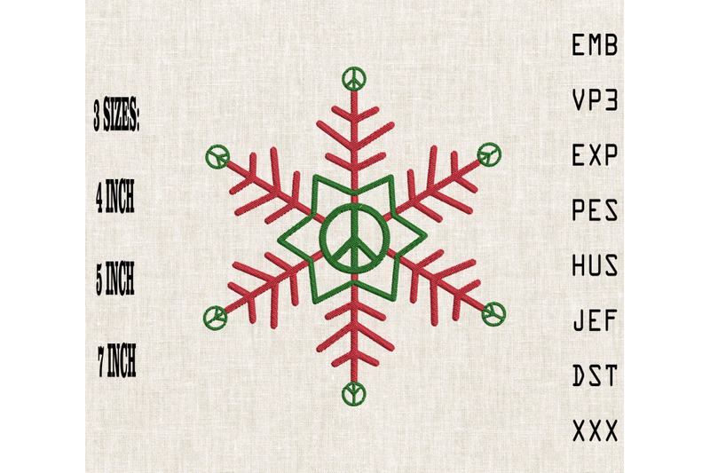 hippie-peace-symbol-snowflake-christmas-embroidery
