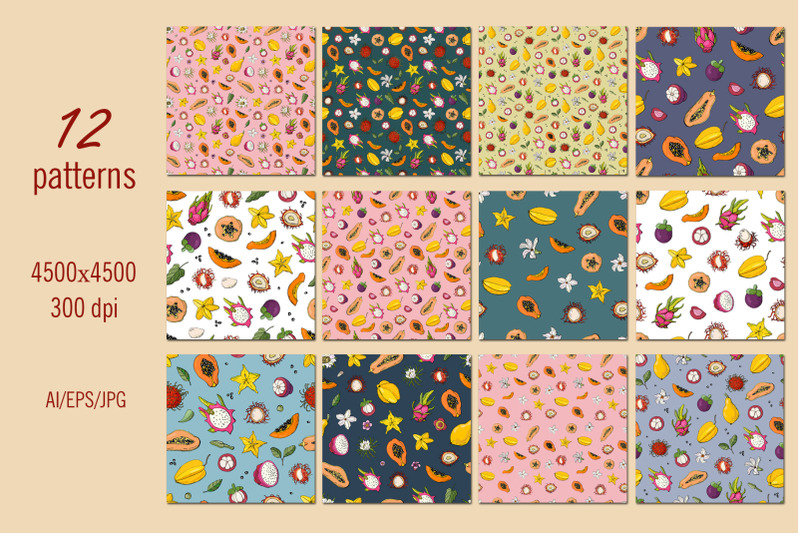 fruit-seamless-patterns