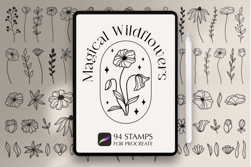 magical-wildflowers-procreate-stamp-brushes