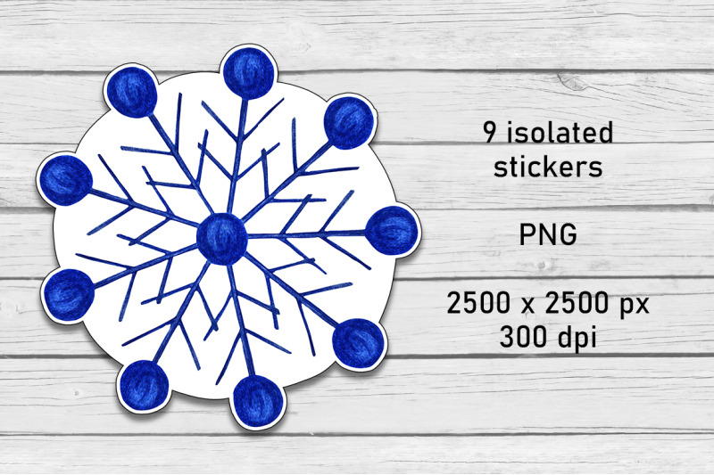 christmas-snowflake-stickers-pack-bundle