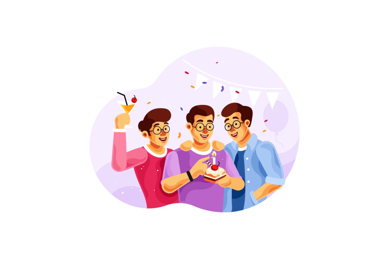 celebrating-birthday-with-friends-vector-illustration