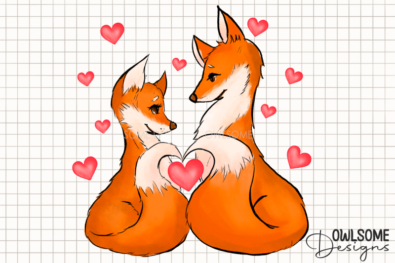 valentine-039-s-day-fox-couple-png-design