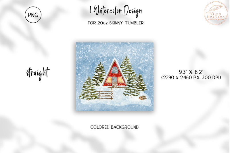 winter-house-tumbler-sublimation-watercolor-christmas-tumbler-wrap